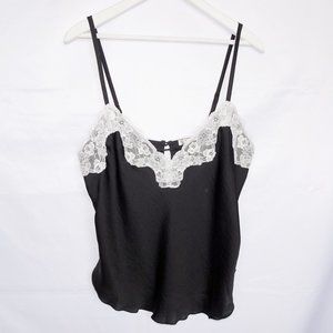 Free People Intimately Black Cami White Lace Tank Top